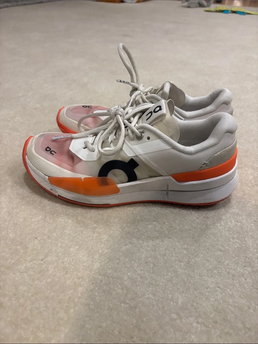 On Cloud Court Sneakers in White and Orange